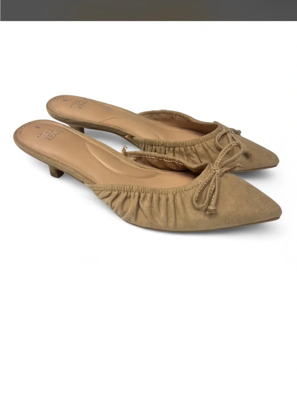 Time and Tru Beige Pointed-Toe kitten heels